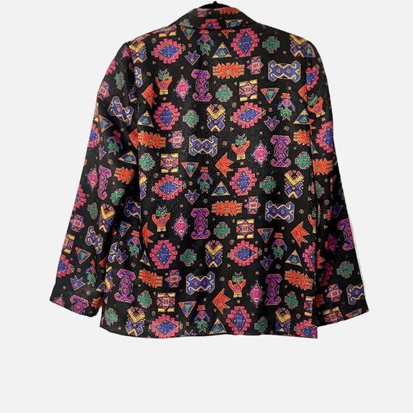 Vintage Doncaster Multicolored Geometric Print Women’s Blazer Size 6 - Picture 14 of 15